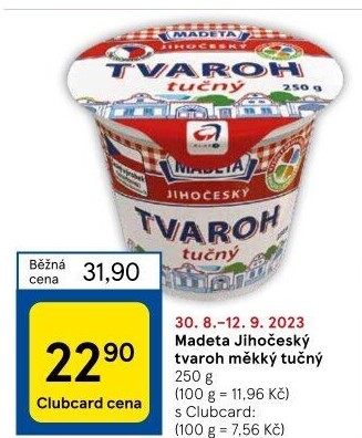 Tvaroh tučný Jihočeský Madeta