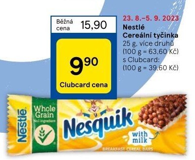 Tyčinka cereální Nesquik Nestlé