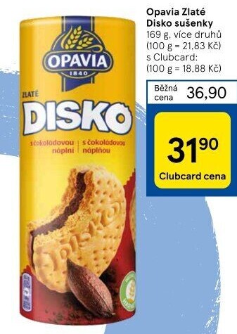 Zlaté sušenky Disko Opavia