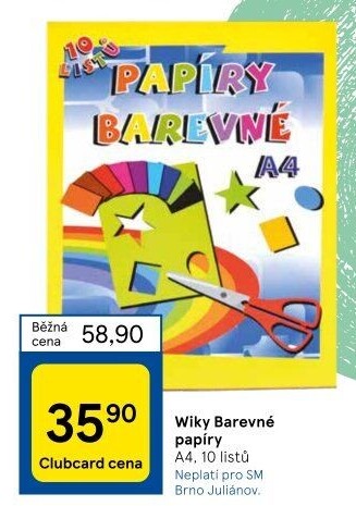 Barevné papíry A4 Wiky