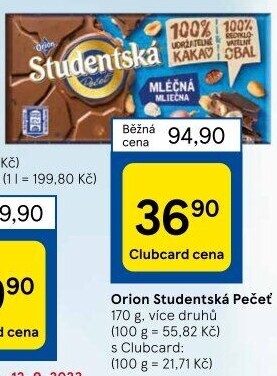 Čokoláda Studentská pečeť Orion