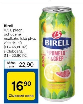 Nealkoholické pivo ochucené Birell