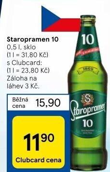 Pivo světlé výčepní 10° Staropramen