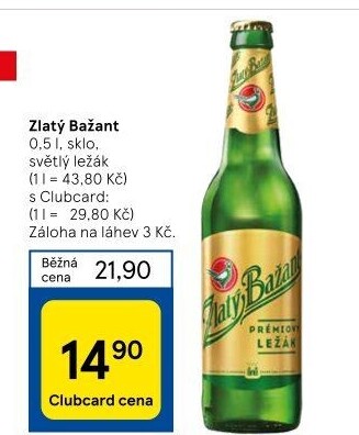 Pivo Zlatý Bažant