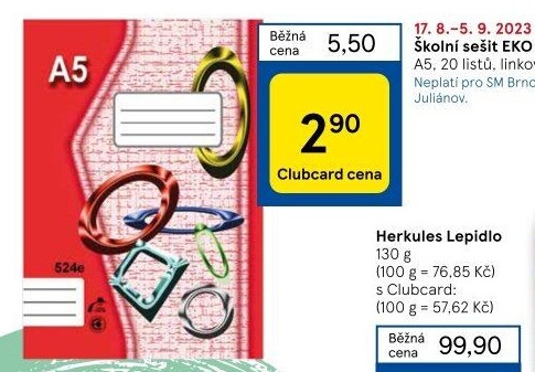 Školní sešit A5 Papírny Brno