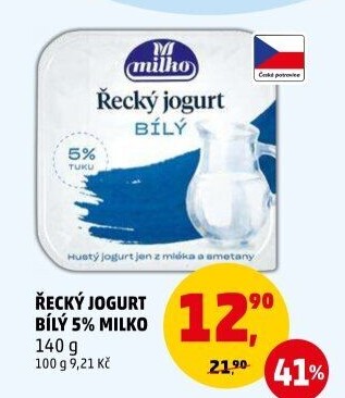 Bílý jogurt řecký 5% Milko