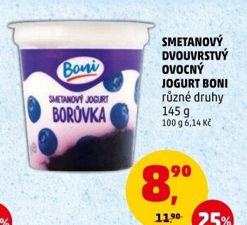 Jogurt smetanový ochucený Boni