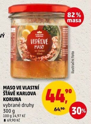 Maso ve vlastní šťávě ve sklenici Karlova Koruna