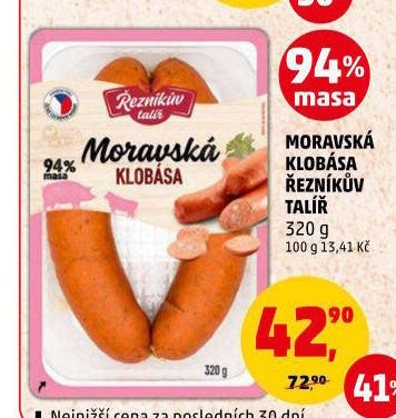 Moravská klobása Řezníkův talíř