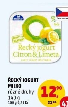 Ochucený jogurt řecký 0% Milko