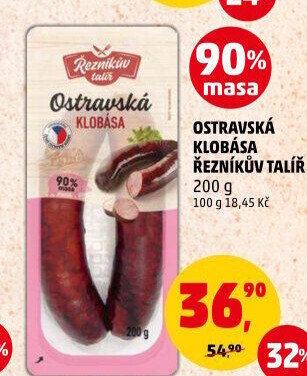 Ostravská klobása Řezníkův talíř