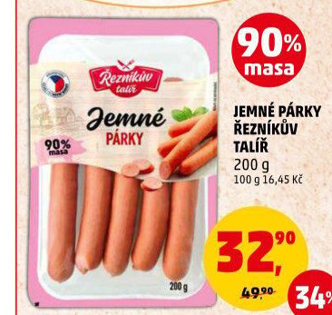Párky jemné Řezníkův talíř