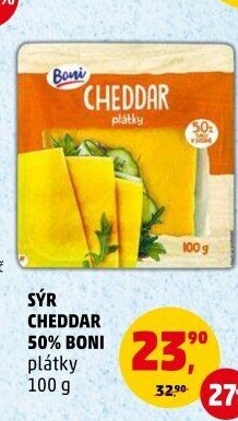 Sýr Cheddar 50% Boni