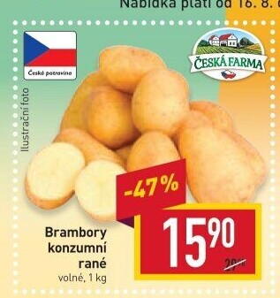 Brambory konzumní rané Česká farma