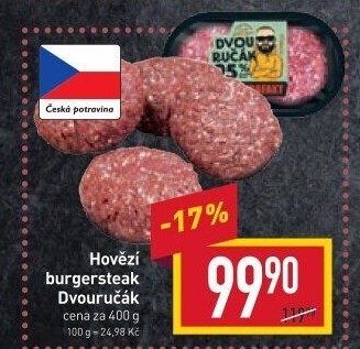 Hovězí burger dvouručák Kostelecké uzeniny