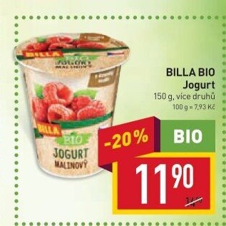 Jogurt ochucený Bio Billa
