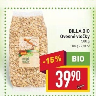 Ovesné vločky Naše Bio Billa