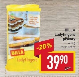 Piškoty cukrářské Ladyfingers Billa