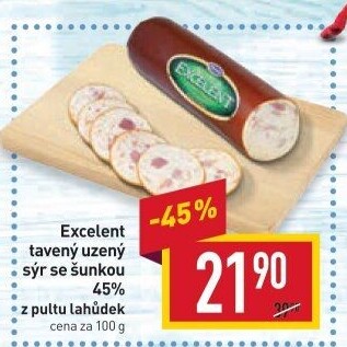 Sýr tavený uzený Excelent 45% Moravia