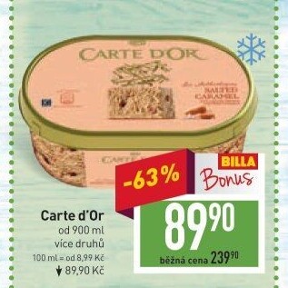 Zmrzlina ve vaničce Carte D'