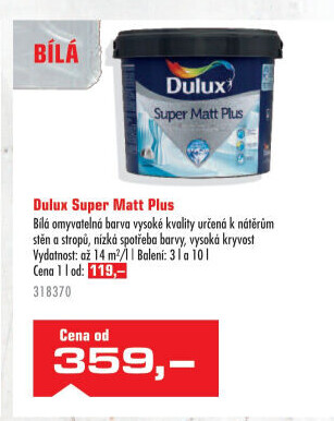 Barva interiérová Super Matt Plus Dulux