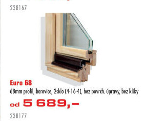 Dřevěné okno Euro Radex