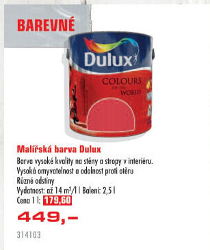 Malířská barva Colours of the World Dulux