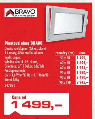 Okno plastové Bravo