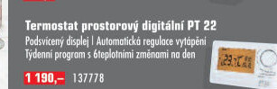 Prostorový termostat PT22 Elektrobock
