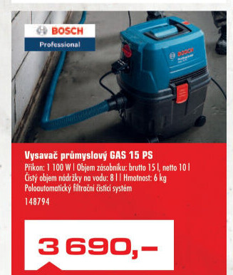 Vysavač průmyslový GAS 15 PS Bosch Professional