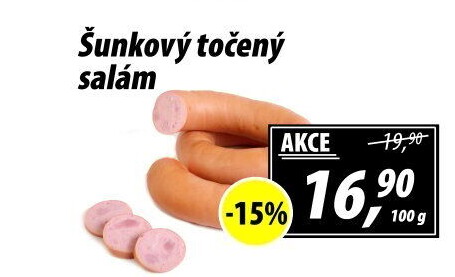 Salám šunkový točený