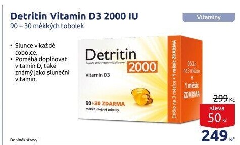 Doplněk stravy Detritin 2000 Vitamin D3