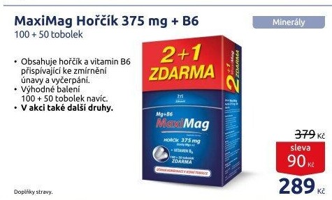 Doplněk stravy Hořčík + B6 MaxiMag Zdrovit