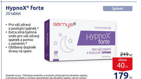 Doplněk stravy HypnoX Forte Barny'