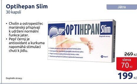 Doplněk stravy pro normální činnost jater Optihepan Slim