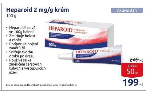 Mast k léčbě zánětu povrchových žil a poúrazových stavů Heparoid