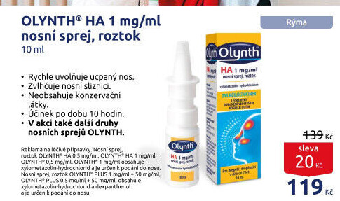 Sprej nosní HA 0,1% Olynth