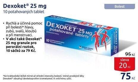 Tablety proti bolesti Dexoket