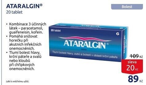 Tablety proti chřipce a bolesti Ataralgin