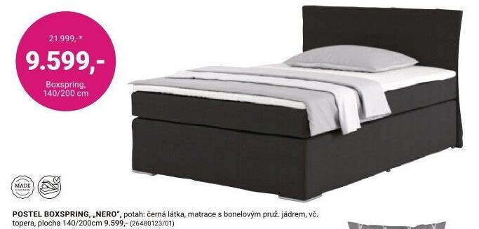 POSTEL BOXSPRING, „NERO“