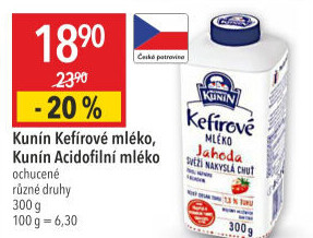 Acidofilní mléko ochucené Mlékárna Kunín