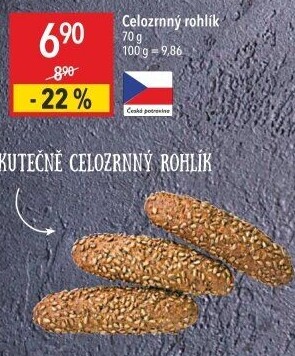 Celozrnný rohlík