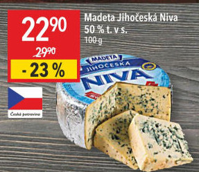 Sýr Niva Jihočeská 50% Madeta