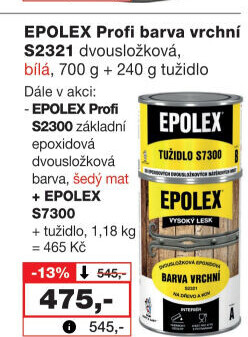 Dvousložková vrchní barva na dřevo, kov, zdivo Epolex Profi