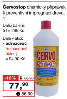 Přípravek k impregnaci dřeva Červostop Hokr