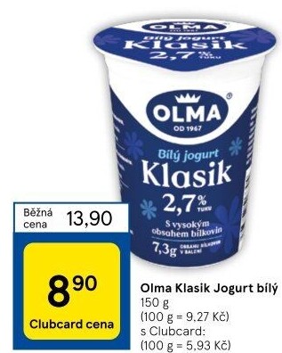 Bílý jogurt Klasik Olma