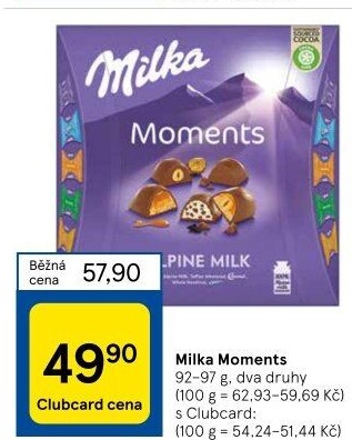 Bonboniéra Pralinky Moments Milka