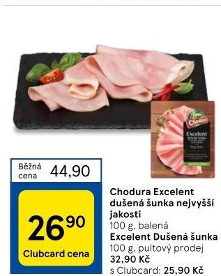 Dušená šunka nejvyšší jakosti Excelent Beskydské uzeniny Chodura