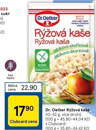 Kaše rýžová bez lepku Dr. Oetker