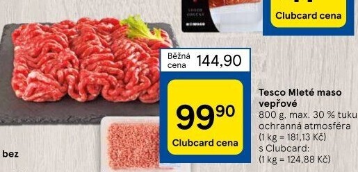 Maso mleté vepřové Tesco